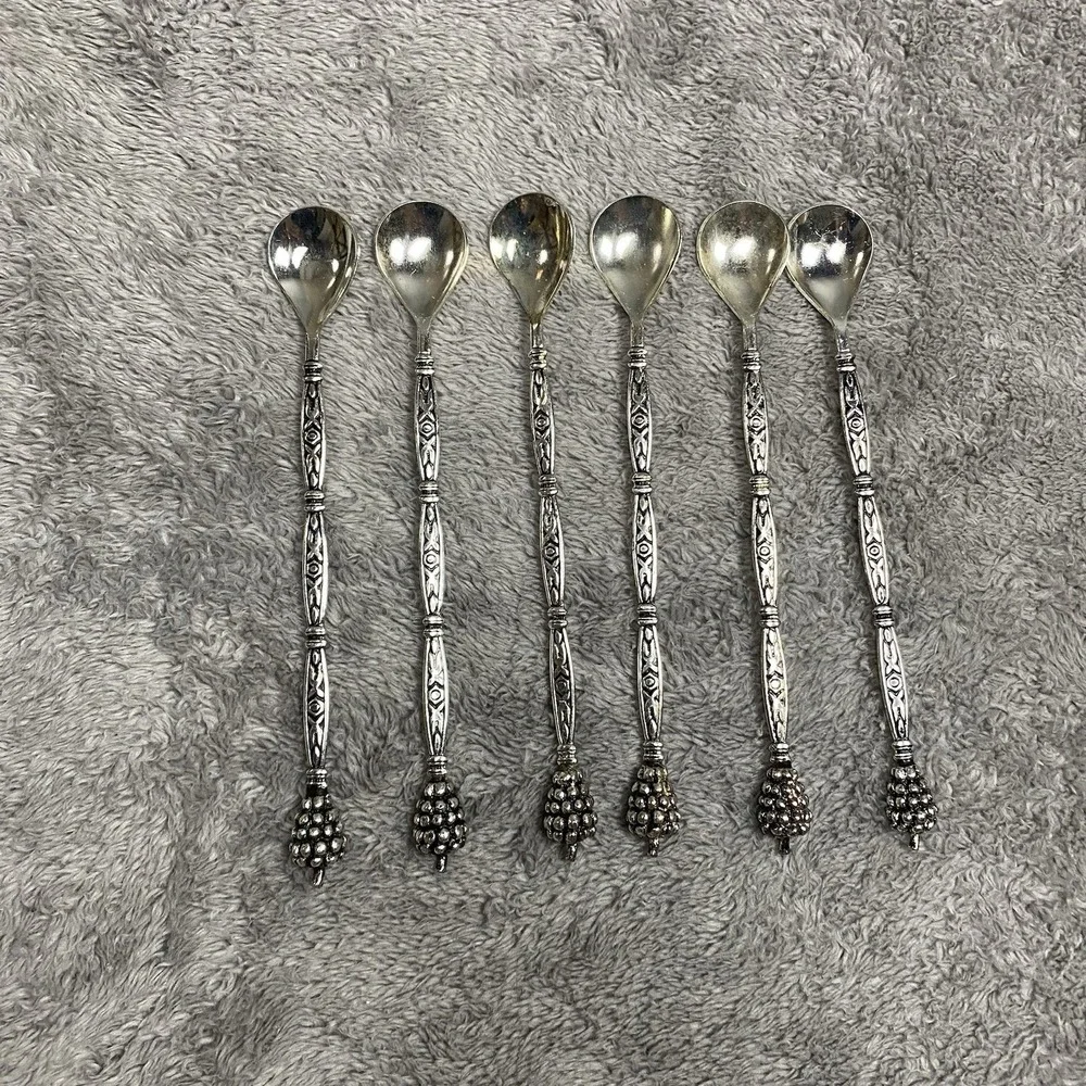 Spain Silver Tone Stirring Spoons Set of 6